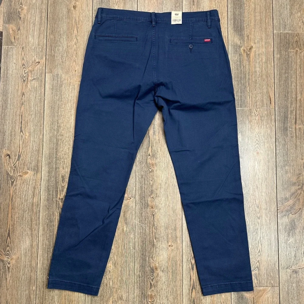 Levis XX Chino Standard Taper Stretch Navy Blue Pants Mens 36x32 85226-0052 NEW - Picture 7 of 11